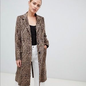 Helene Berman Car Coat in Leopard Print